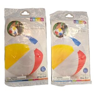 (lot of 2) Intex Glossy Panel 20" Inflatable Beach Ball 2017 New In Package NIP